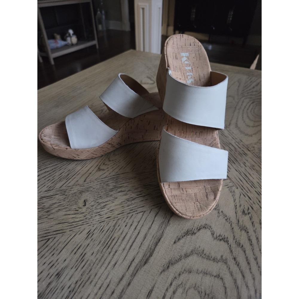 Korks Sandals Womens Size 9 Ease Deltona Wedge Sandals Light Gray Green Strappy